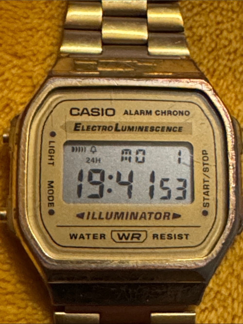 Casio Gold Tone Digital Illuminator Watch